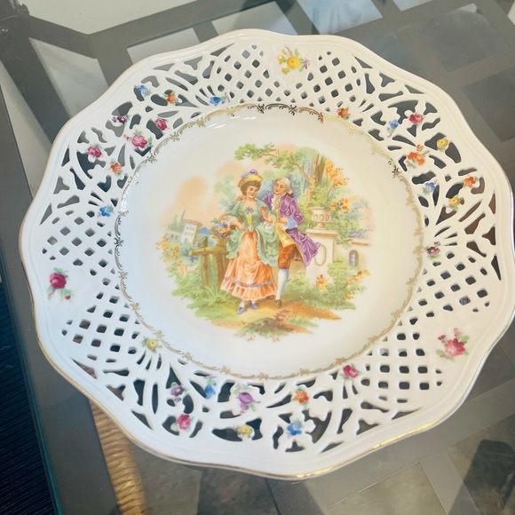 Schumann Bavaria Germany US Zone reticulated dish - Picture 2 of 5